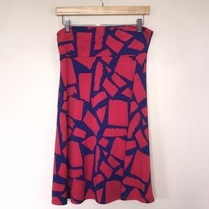 LuLaRoe Red & Blue “Simply Comfortable” Skirt Size Medium
